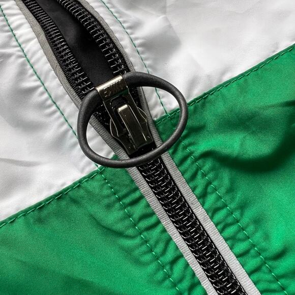 Vintage 90s Nike Windbreaker Zip Jacket White Green Swoosh Oversized Clima Fit - Picture 11 of 16